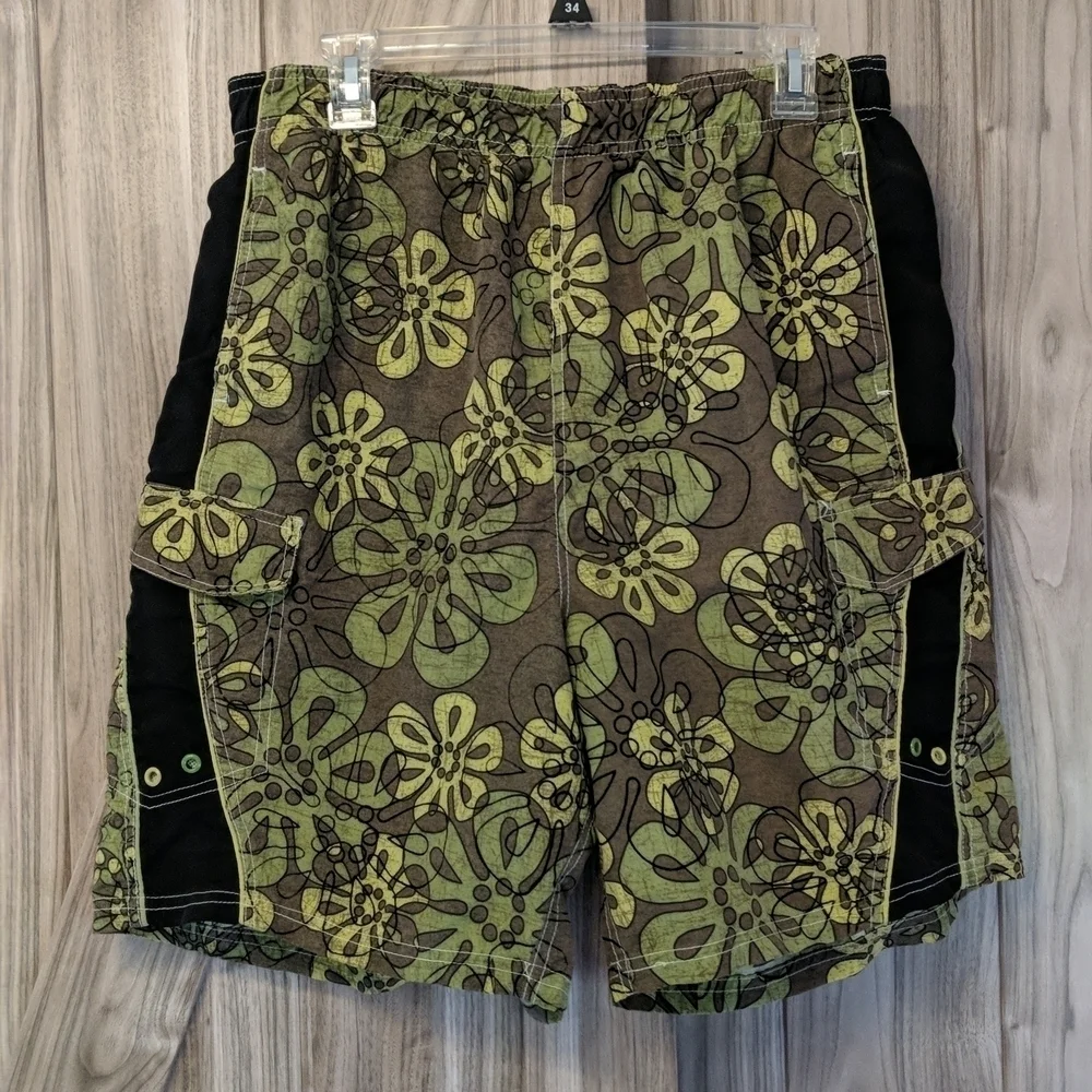 Joe Boxer Men's Hawaiian Print Swim Trunks Size Large